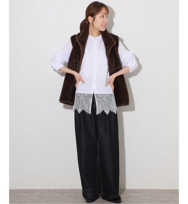 JOURNAL STANDARD relume「《WEB限定》バンドカラーレースシャツ」|シャツ・ブラウス|