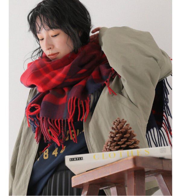 JOURNAL STANDARD relume「《追加予約 / 新色》アクリルチェックストール」|マフラー|レッド