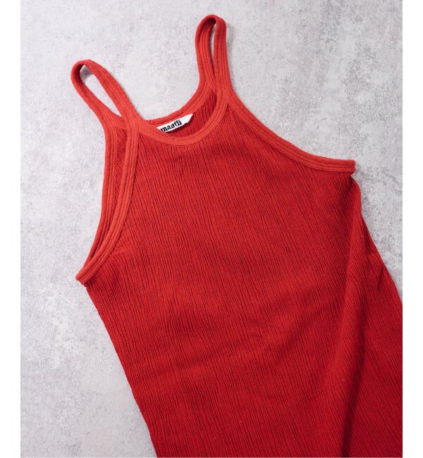 FRAMeWORK「MATTII Wrinkle cotton Crew neck tank top」|タンクトップ|レッド