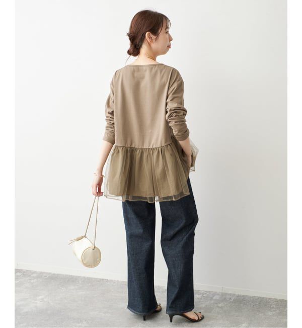 Spick and Span「《追加》チュールコンビフレアプルオーバー」|Tシャツ・カットソー|