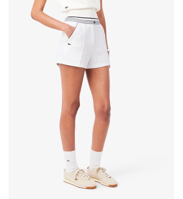 LACOSTE「フランスメイド ボーダーウエストバンド鹿の子地ショーツ」|その他|