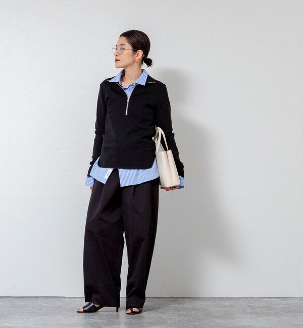 MAQWEL「【MAQWEL/マクウェル】COTTON RIB ハーフジッププルオーバー」|Tシャツ・カットソー|