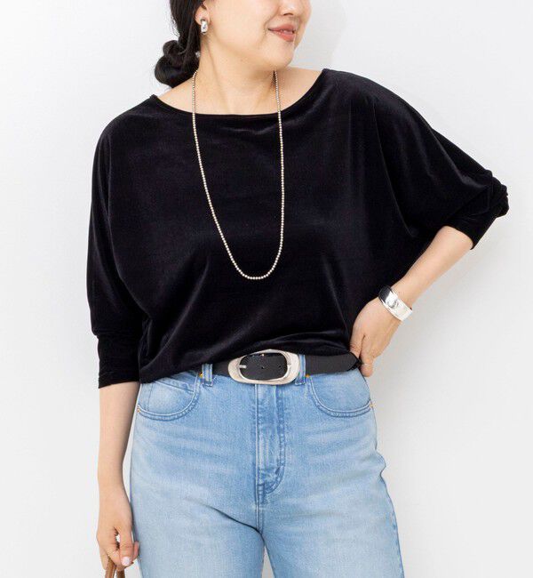 NOLLEY'S sophi「【BECシリーズ】ウォッシャブルベロアドルマン2WAYプルオーバー」|Tシャツ・カットソー|ブラック
