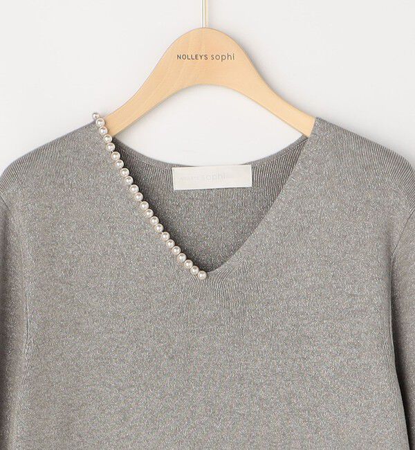 NOLLEY'S sophi「【WEB限定】《手洗い可能》片衿パール総針コクーンワンピース」|ワンピース|