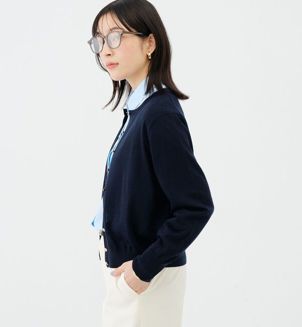 NOLLEY'S sophi「《抗ピンリング/手洗い可能》ウール100クルーネックカーディガン」|カーディガン|