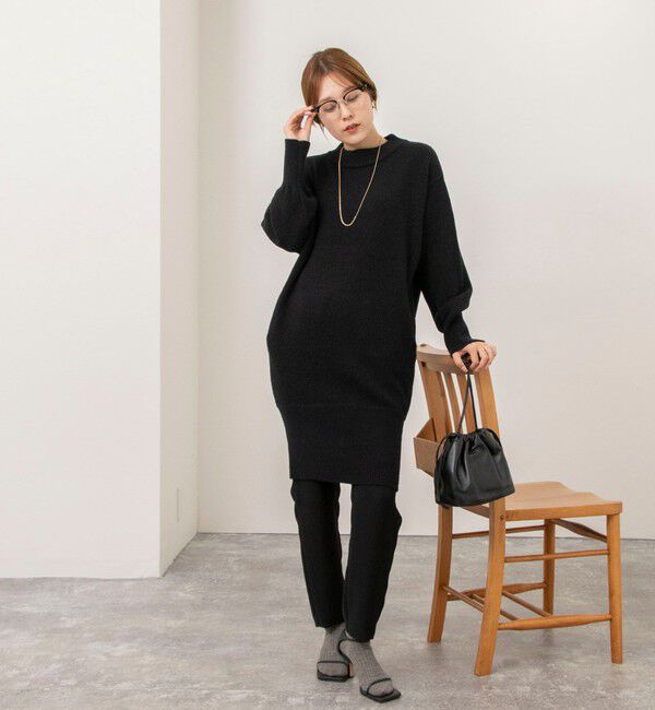 NOLLEY'S「【WEB限定】ワイドリブヘムロングニット」|ニット・セーター|