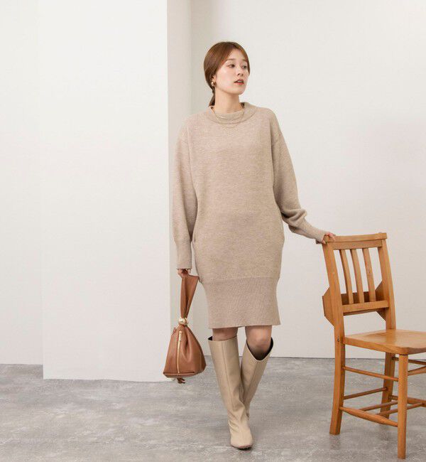 NOLLEY'S「【WEB限定】ワイドリブヘムロングニット」|ニット・セーター|