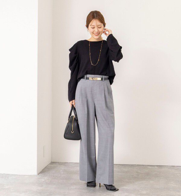 NOLLEY'S「【WEB限定】《手洗い可能》タックドレープスリーブニット」|ニット・セーター|
