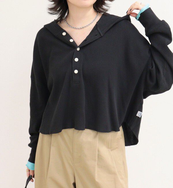 fredy emue「《WEB限定》【DISCUS /ディスカス】ワッフルヘンリーネックフーディ」|Tシャツ・カットソー|
