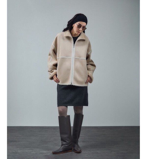 SALON adam et rope'「【WEB限定】フェイクムートンショートコート」|その他|