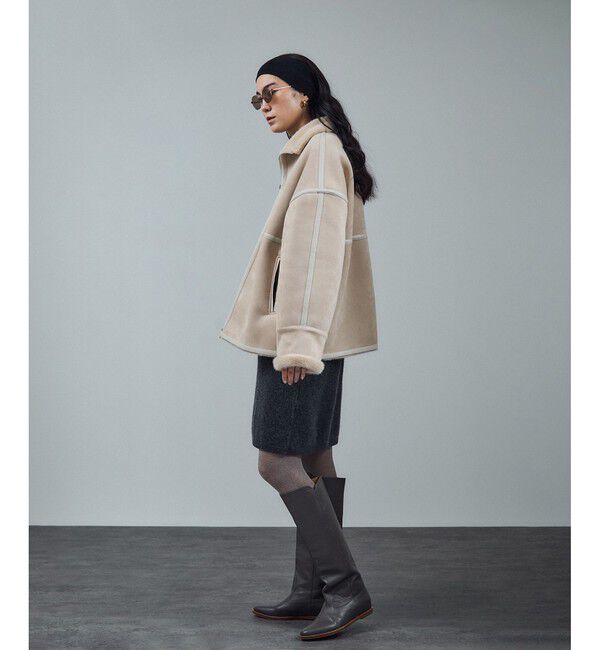 SALON adam et rope'「【WEB限定】フェイクムートンショートコート」|その他|
