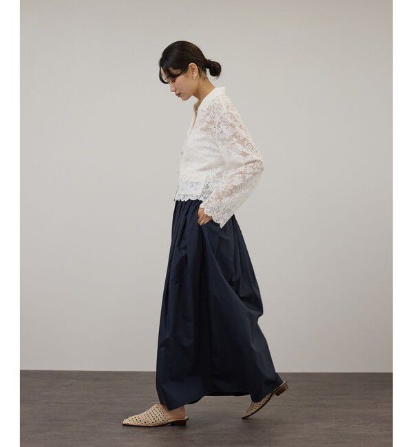 SALON adam et rope'「スカラップレースクロップドシャツジャケット」|その他|
