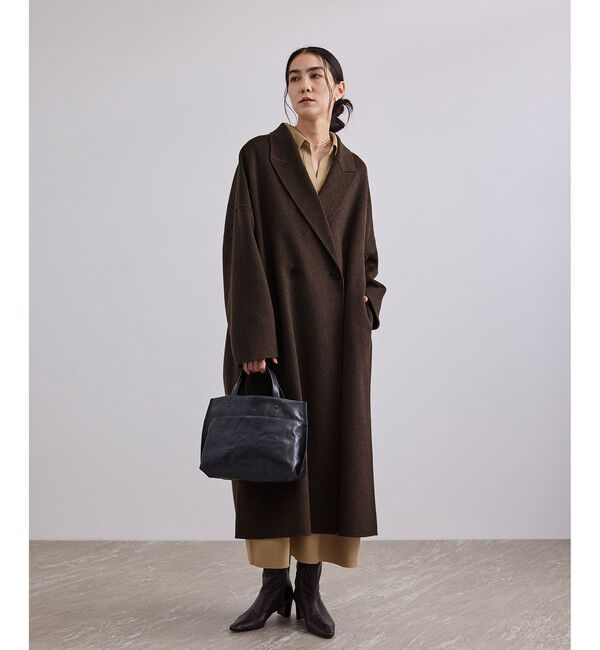 SALON adam et rope'「Super140's シャルムリバーロングコート」|チェスターコート|ブラウン系(22)