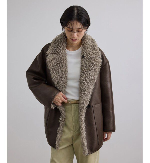 SALON adam et rope'「ムートンライクリバーシブルショートコート」|その他|