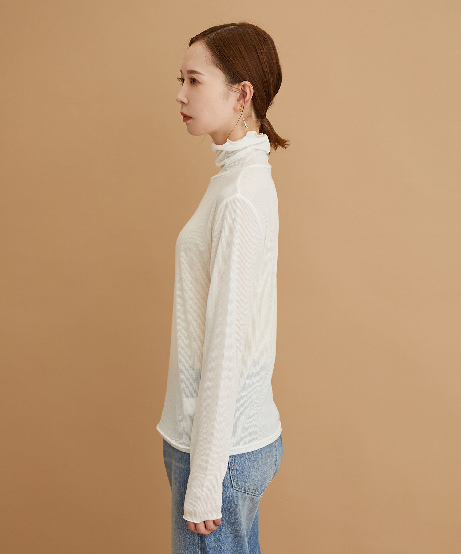 Rope&rsquo;Picnic「【WEB限定カラー:チャコール,オレンジ】シアーカットタートル」|Tシャツ・カットソー|