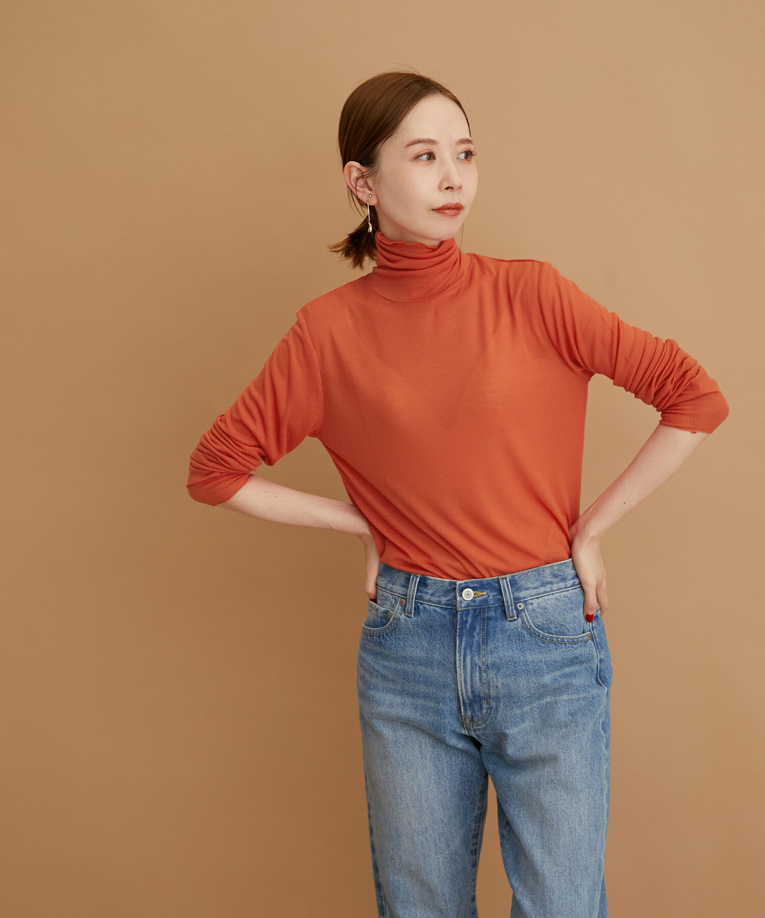 Rope&rsquo;Picnic「【WEB限定カラー:チャコール,オレンジ】シアーカットタートル」|Tシャツ・カットソー|