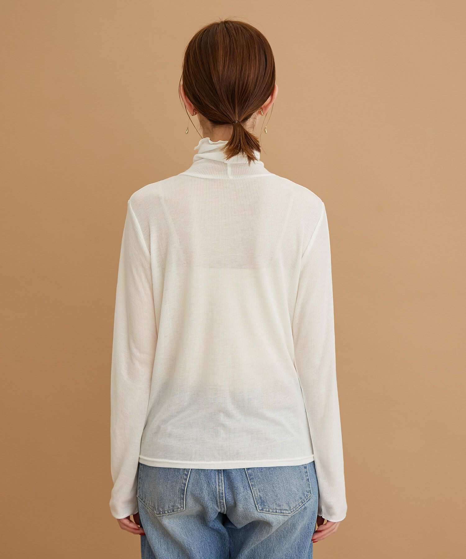 Rope&rsquo;Picnic「【WEB限定カラー:チャコール,オレンジ】シアーカットタートル」|Tシャツ・カットソー|