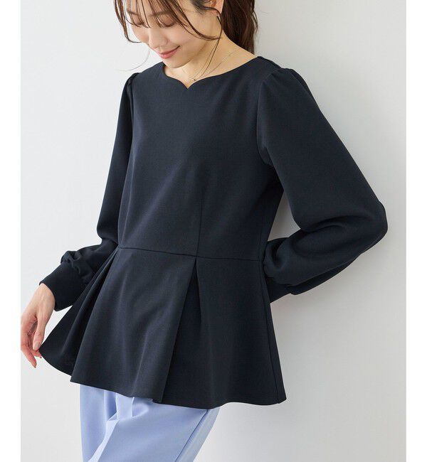 Rope&rsquo;Picnic「カットジョーゼットハートネックペプラムプルオーバー」|Tシャツ・カットソー|