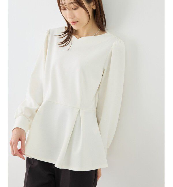 Rope&rsquo;Picnic「カットジョーゼットハートネックペプラムプルオーバー」|Tシャツ・カットソー|