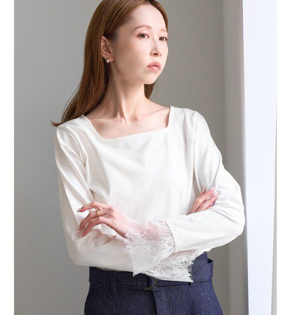 Rope&rsquo;Picnic「アソート袖切り替えインナートップス/レース・プリーツ・ギャザー」|Tシャツ・カットソー|
