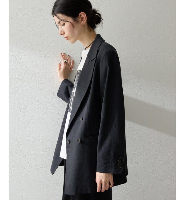 THE PAUSE「【THE PAUSE】コットンリネンダブルジャケット」|テーラードジャケット|