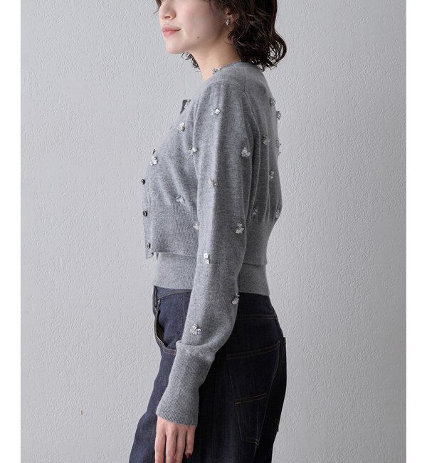  「ビーズ刺繍ニットカーディガン」|ニット・セーター|