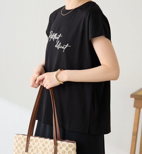  「ミニビーズロゴフレンチTシャツ」|Tシャツ・カットソー|