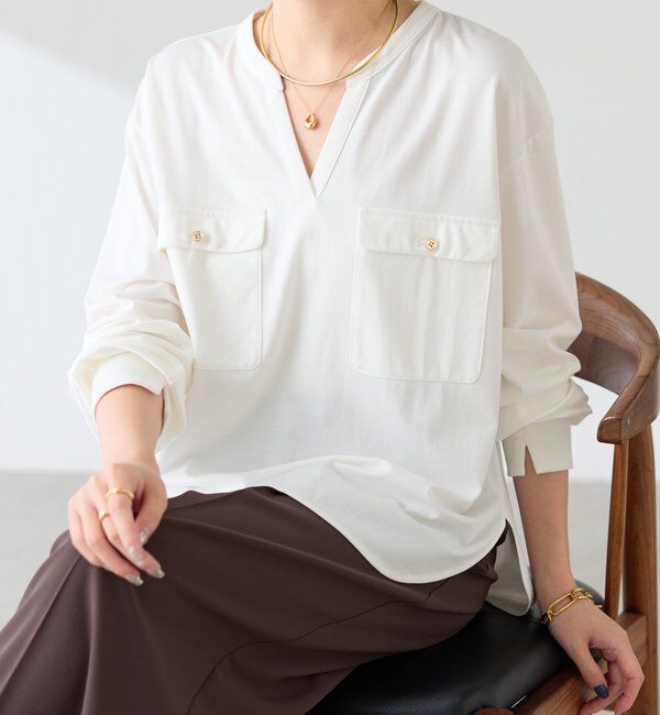  「【SNS140万回再生】スキッパーダブルポケットカットソー」|Tシャツ・カットソー|