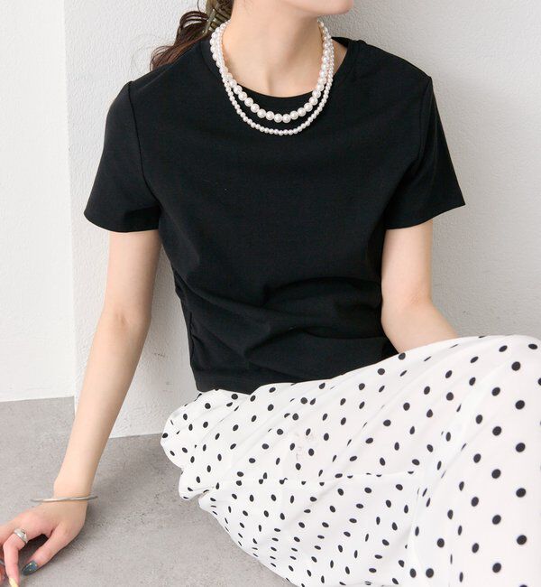  「サイドギャザーチビTシャツ」|Tシャツ・カットソー|