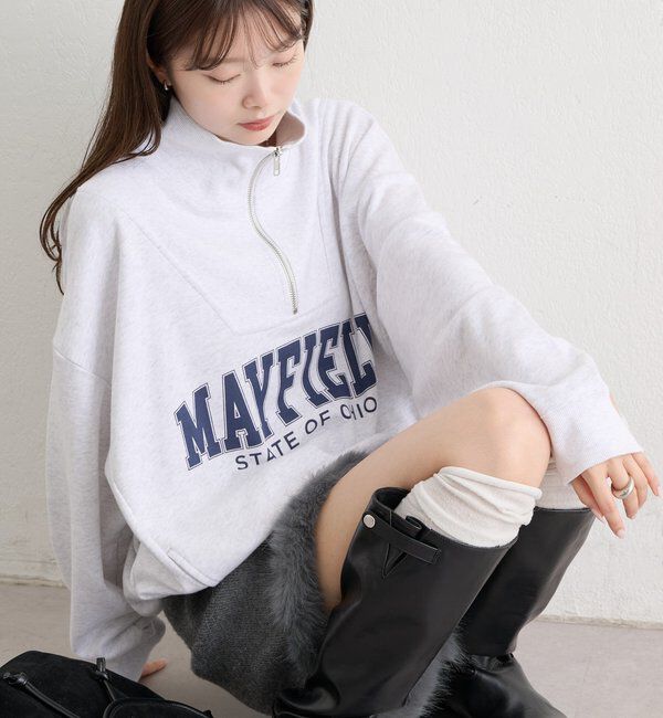  「ハーフジップロゴスウェット」|Tシャツ・カットソー|