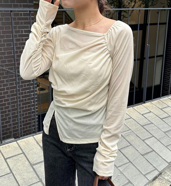  「ベロアアシメトップス」|Tシャツ・カットソー|