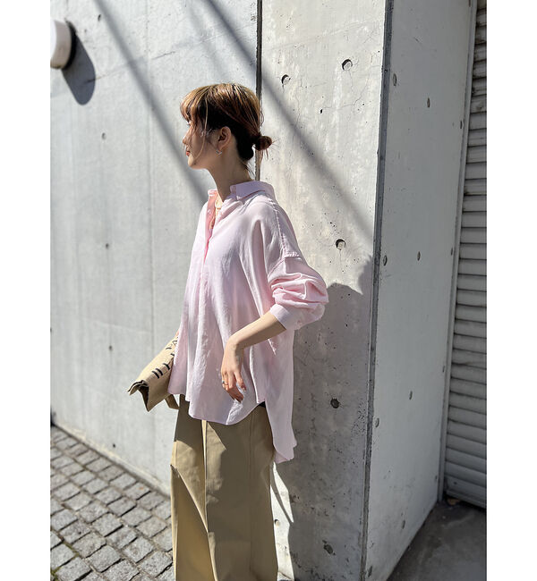 Rouge vif「【一部店舗限定】麻混バックスリットリボンシャツ」|シャツ・ブラウス|