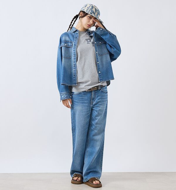 Rouge vif「【Healthy denim / ヘルシーデニム】Almond/デニムシャツ/【」|ブルゾン・スタジャン|
