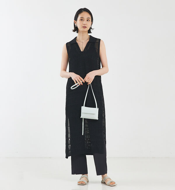 qualite「かぎ針風ニットワンピース」|ワンピース|