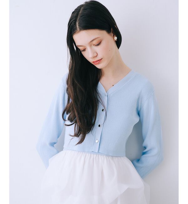 SELFIST「【kariさんコラボ】新色追加！カーディガン&times;ニットドッキングチュールワンピース」|ワンピース|