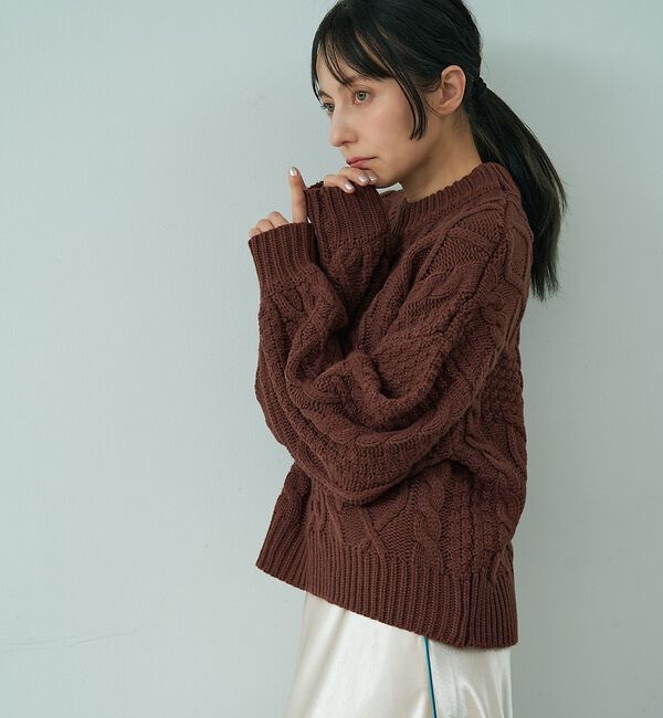 abahouse mavie「【ベッキーコラボ】ケーブル編みニット」|ニット・セーター|