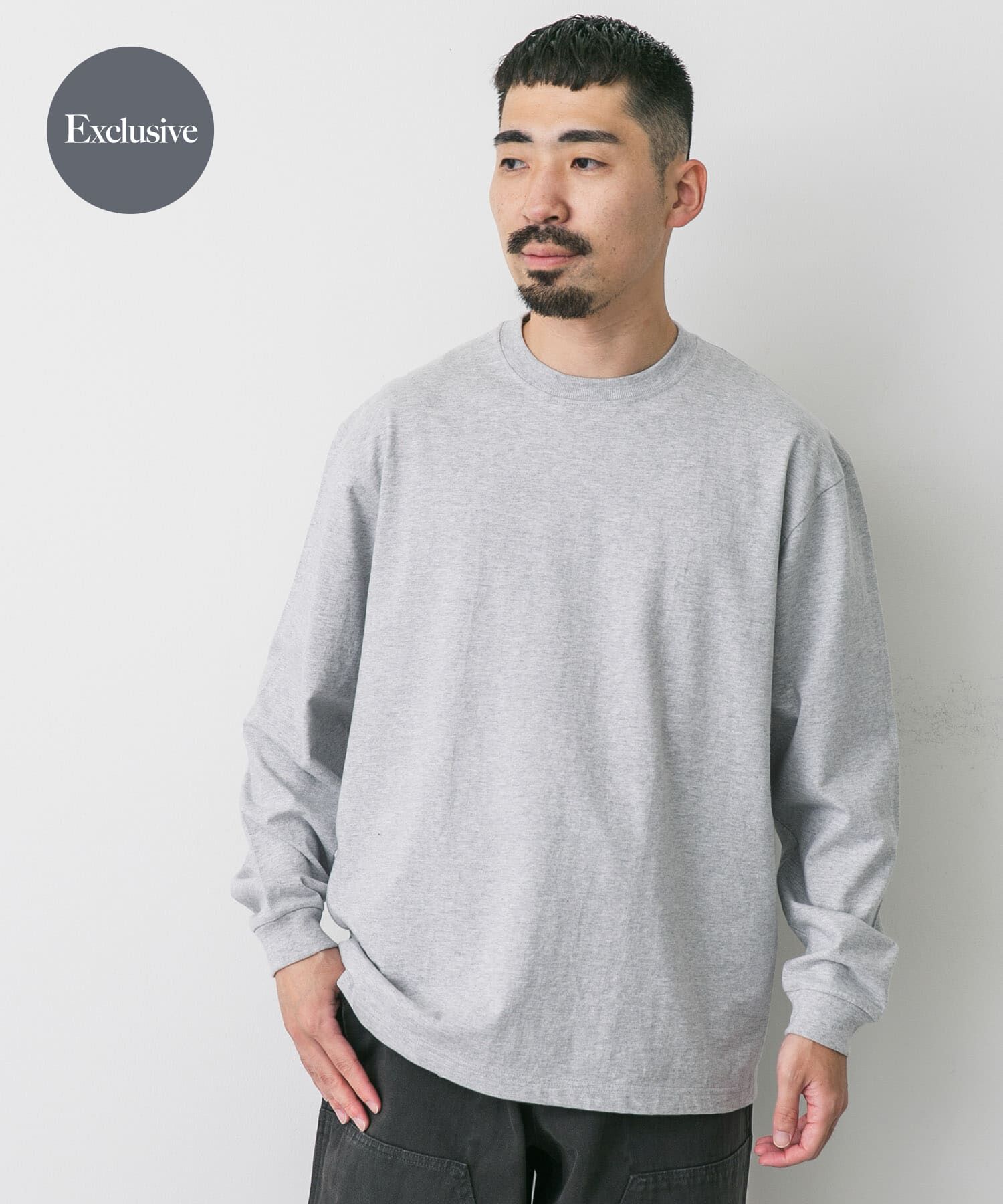URBAN RESEARCH DOORS「『別注』HANES&times;DOORS　BEEFY-T DOORS FIT LONG-SLEEVE」|Tシャツ・カットソー|グレー