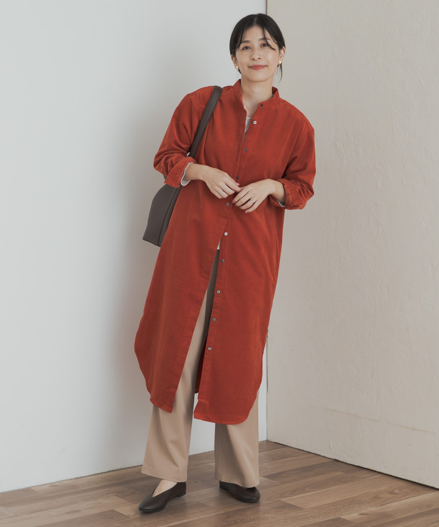 URBAN RESEARCH DOORS「『WEB/一部店舗限定カラー』『UR TECH』コーデュロイシャツワンピース」|ワンピース|