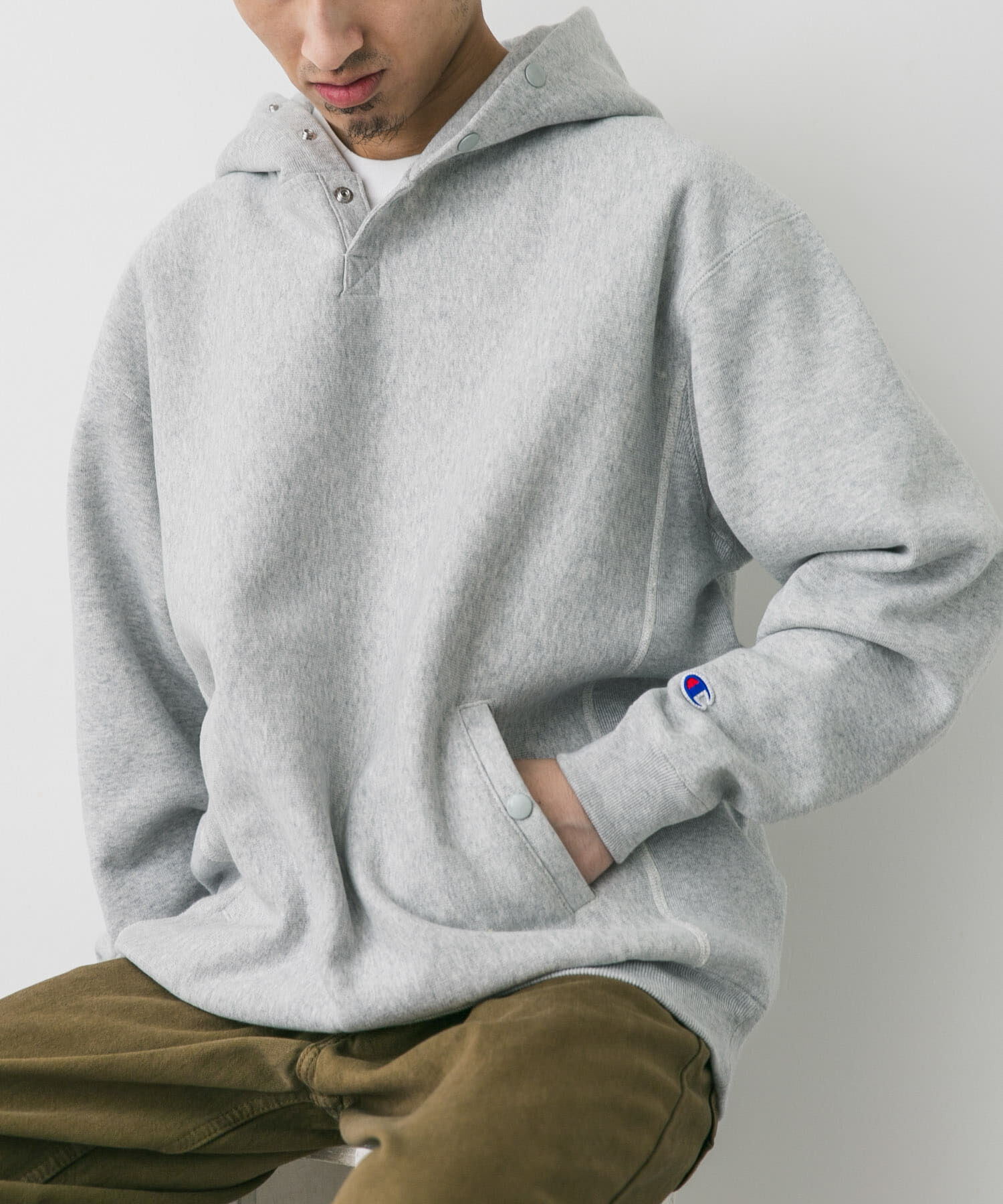 URBAN RESEARCH DOORS「『別注』Champion&times;DOORS　RW HALF SNAP PARKA」|パーカー|