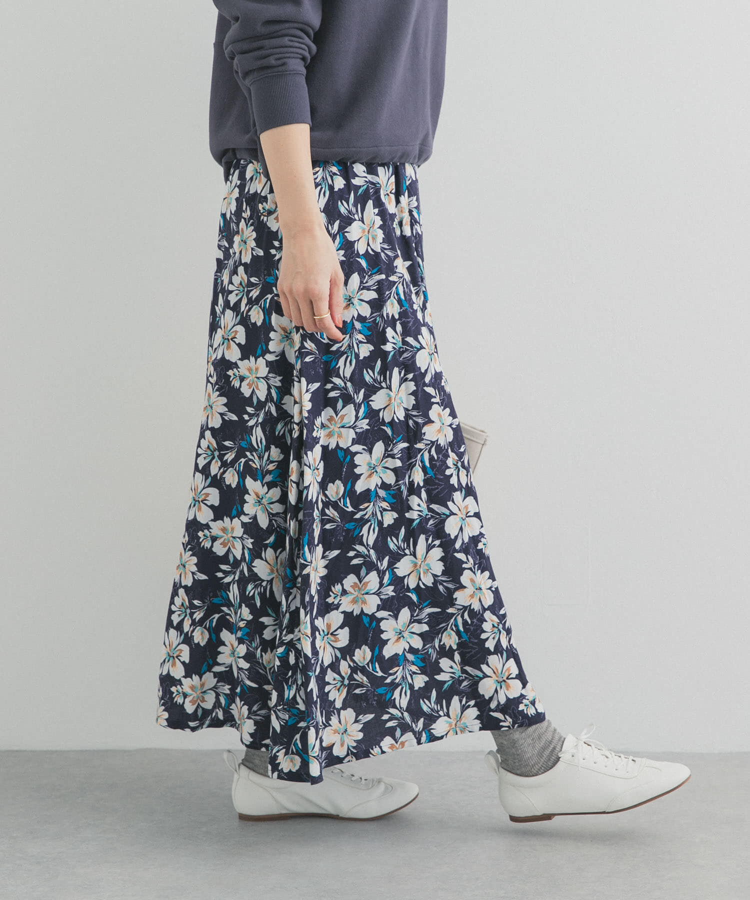 URBAN RESEARCH DOORS「レーヨンフラワープリントスカート」|スカート|