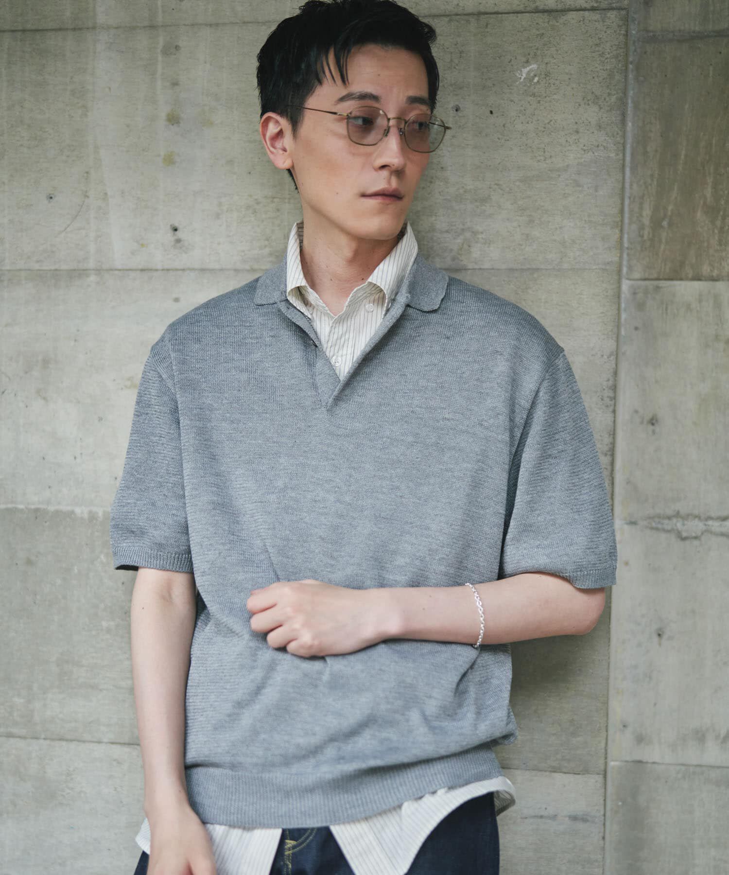 URBAN RESEARCH DOORS「『洗濯可/UVカット』『URTECH』Aircare ショートスリーブニットポロ」|ニット・セーター|
