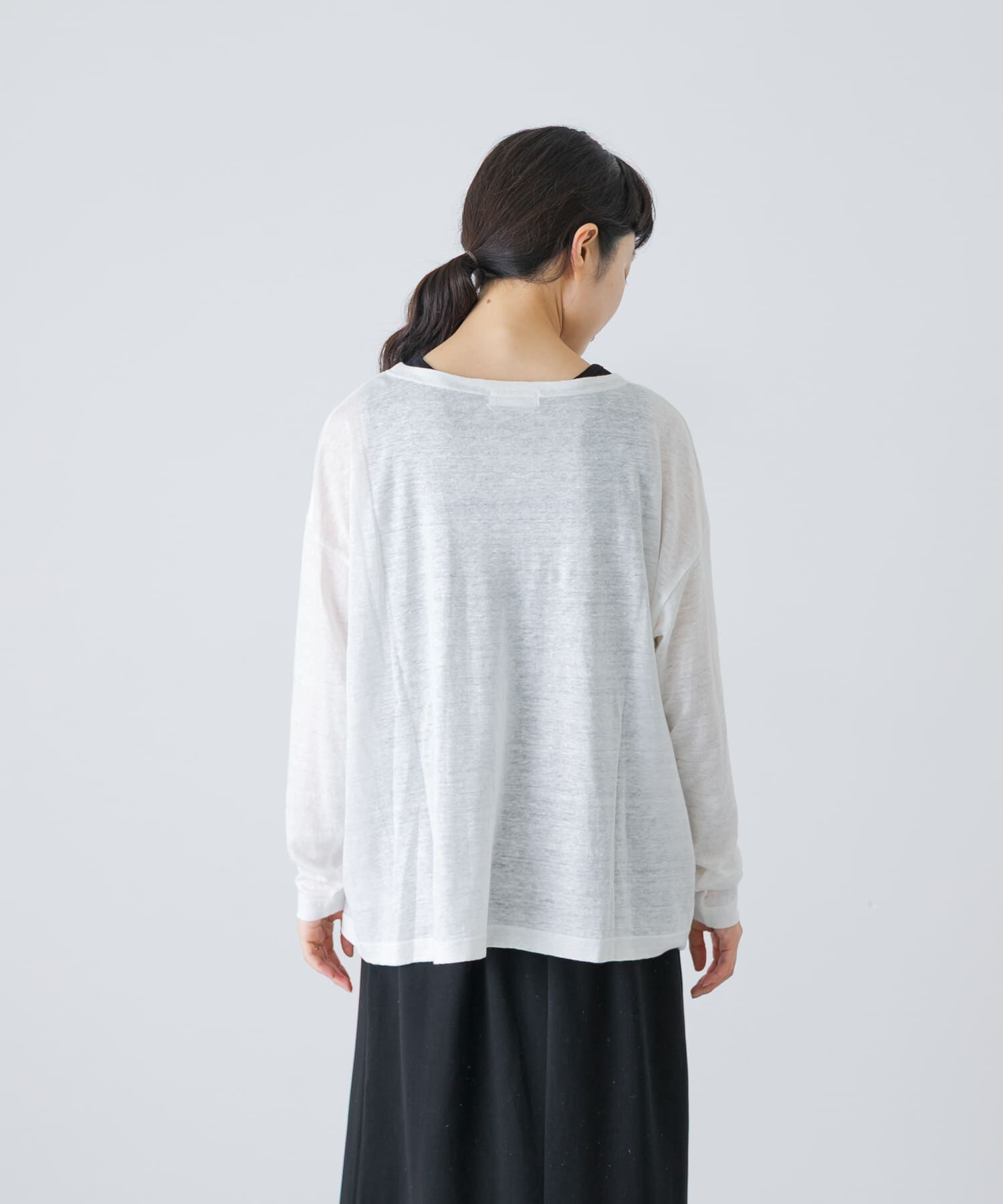 かぐれ「リネンボートネックカットソー」|Tシャツ・カットソー|