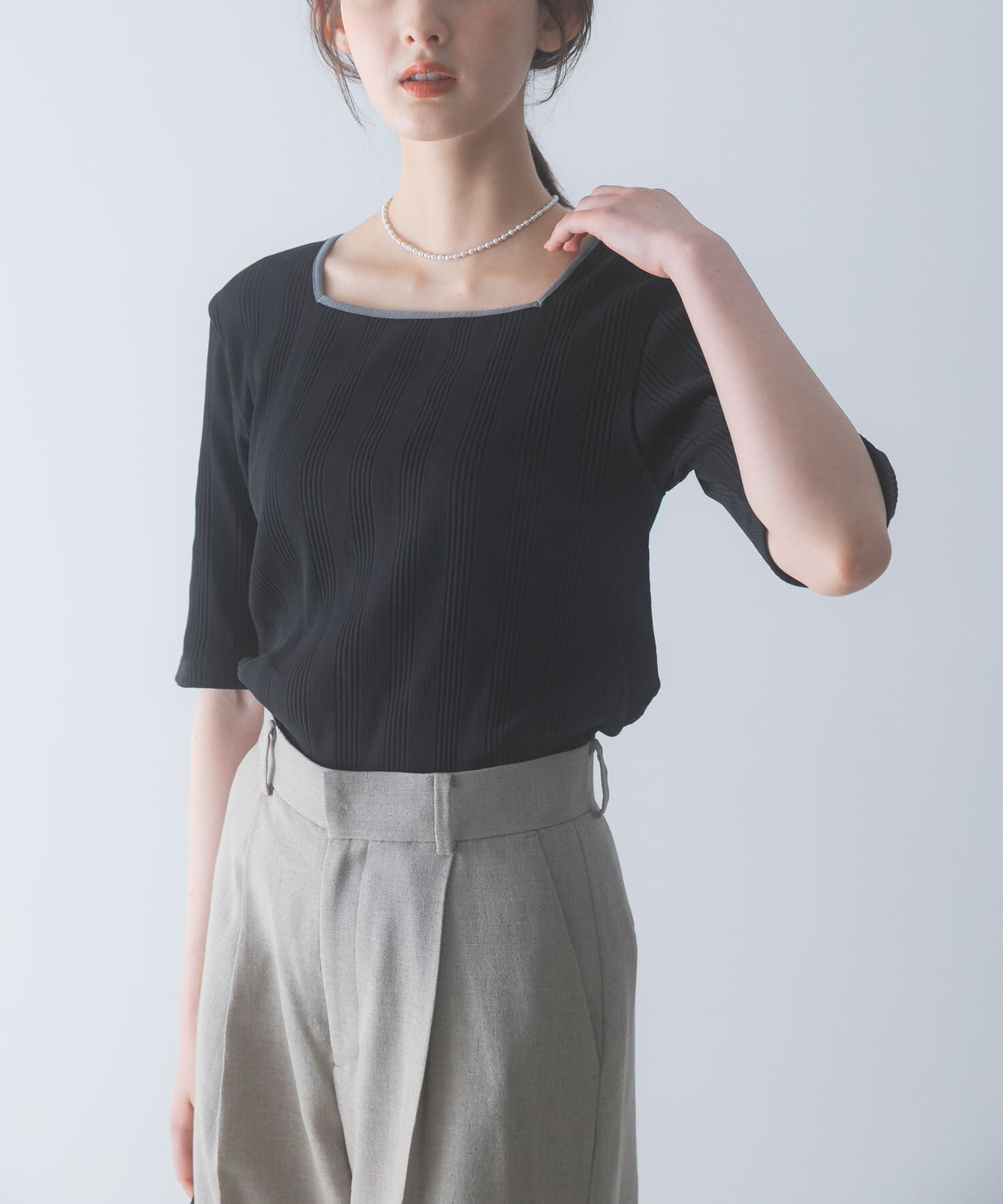 URBAN RESEARCH ROSSO「『ドラマ着用商品』汗染み防止スクエアネックプルオーバー」|Tシャツ・カットソー|
