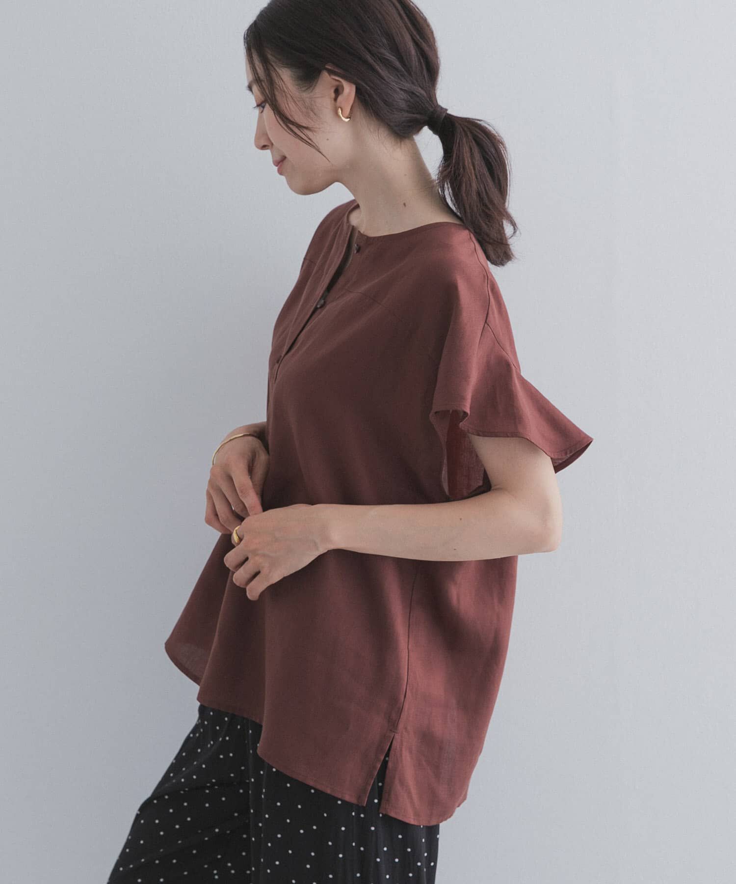 URBAN RESEARCH DOORS「バックフリルスリーブブラウス」|シャツ・ブラウス|