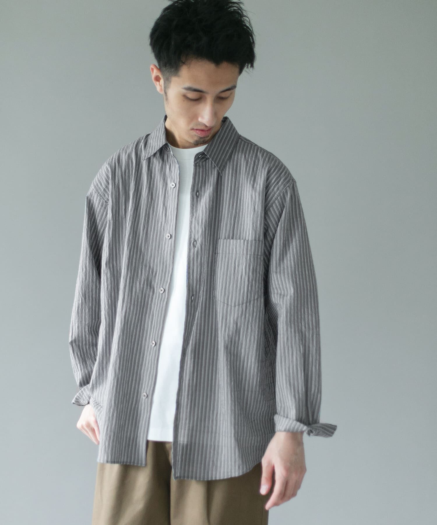 URBAN RESEARCH DOORS「ライトウェイトストライプレギュラーカラーシャツ 26AW」|シャツ・ブラウス|