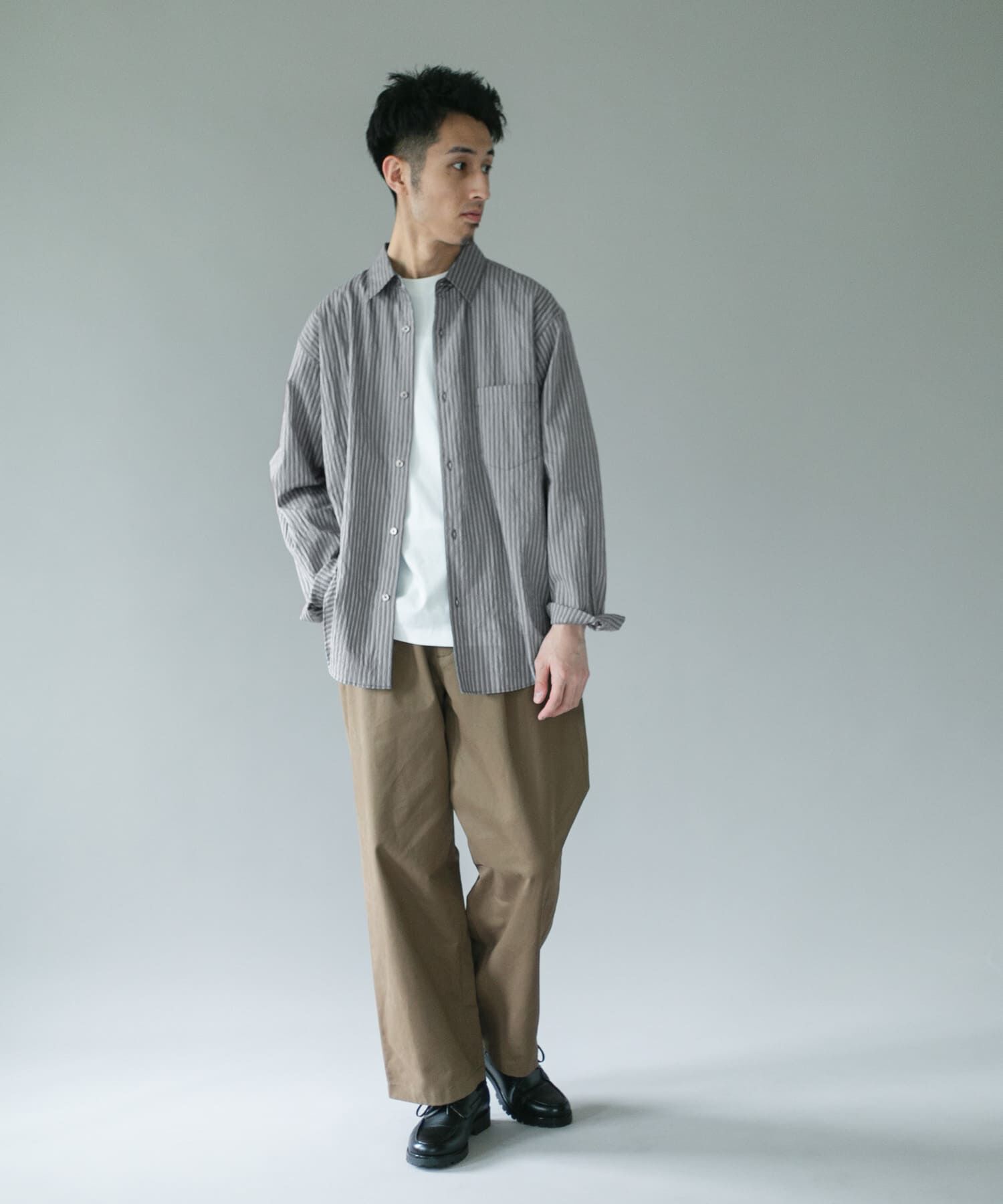 URBAN RESEARCH DOORS「ライトウェイトストライプレギュラーカラーシャツ 26AW」|シャツ・ブラウス|