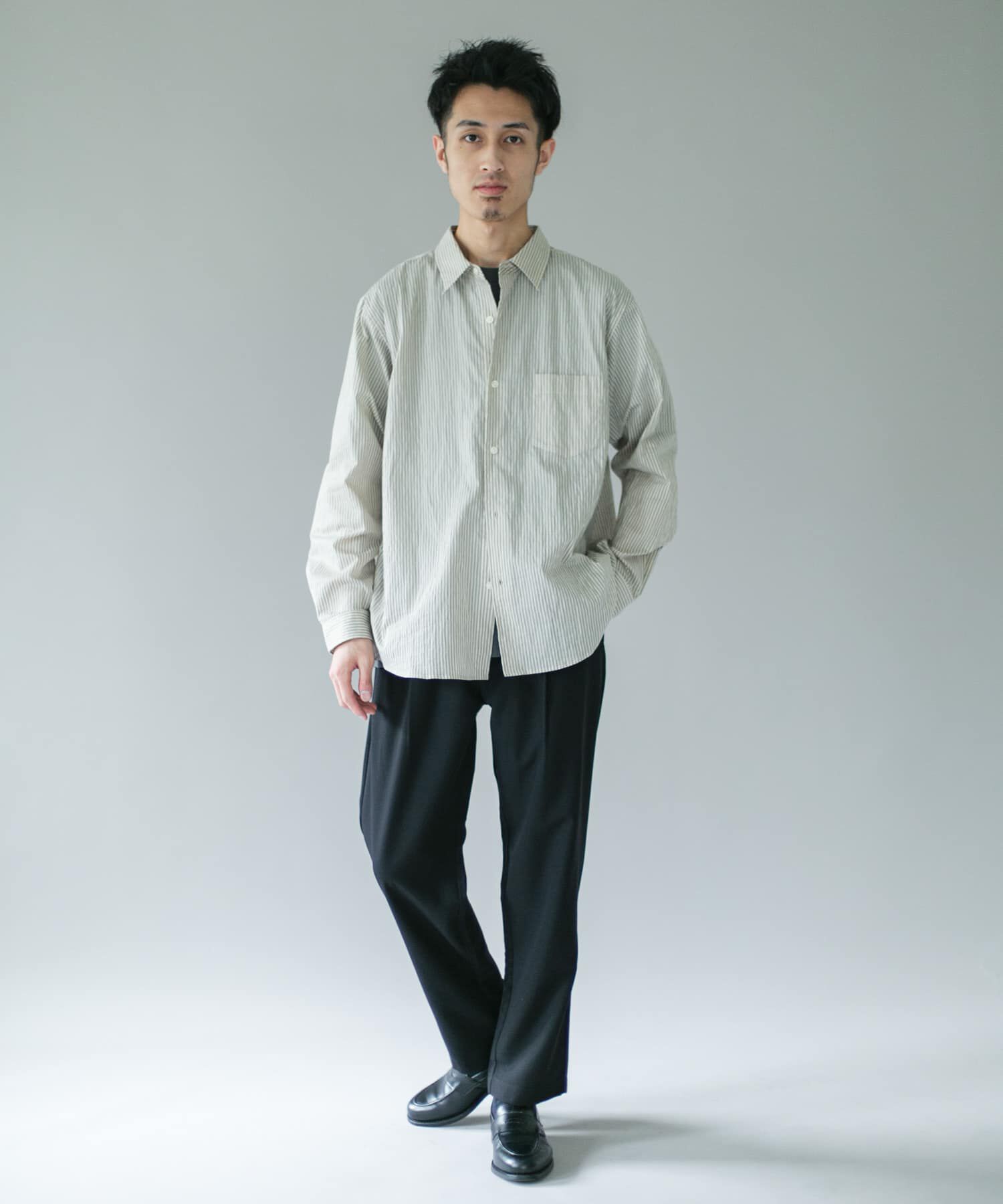 URBAN RESEARCH DOORS「ライトウェイトストライプレギュラーカラーシャツ 26AW」|シャツ・ブラウス|