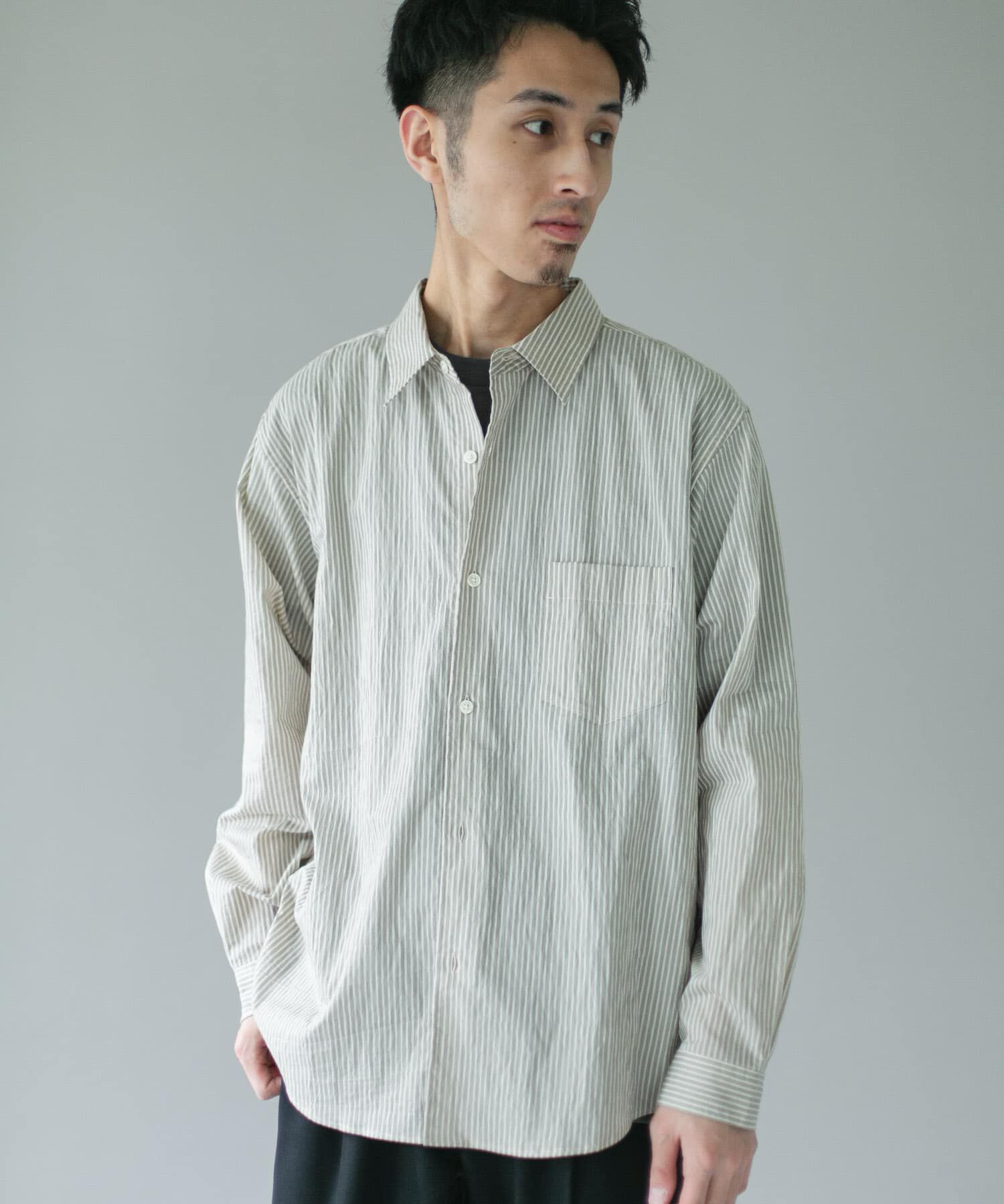 URBAN RESEARCH DOORS「ライトウェイトストライプレギュラーカラーシャツ 26AW」|シャツ・ブラウス|