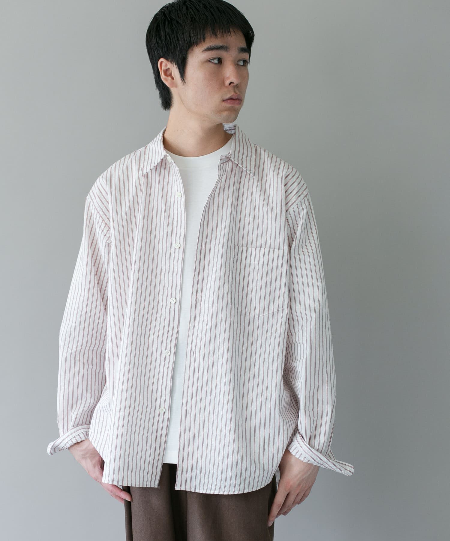 URBAN RESEARCH DOORS「ライトウェイトストライプレギュラーカラーシャツ 26AW」|シャツ・ブラウス|