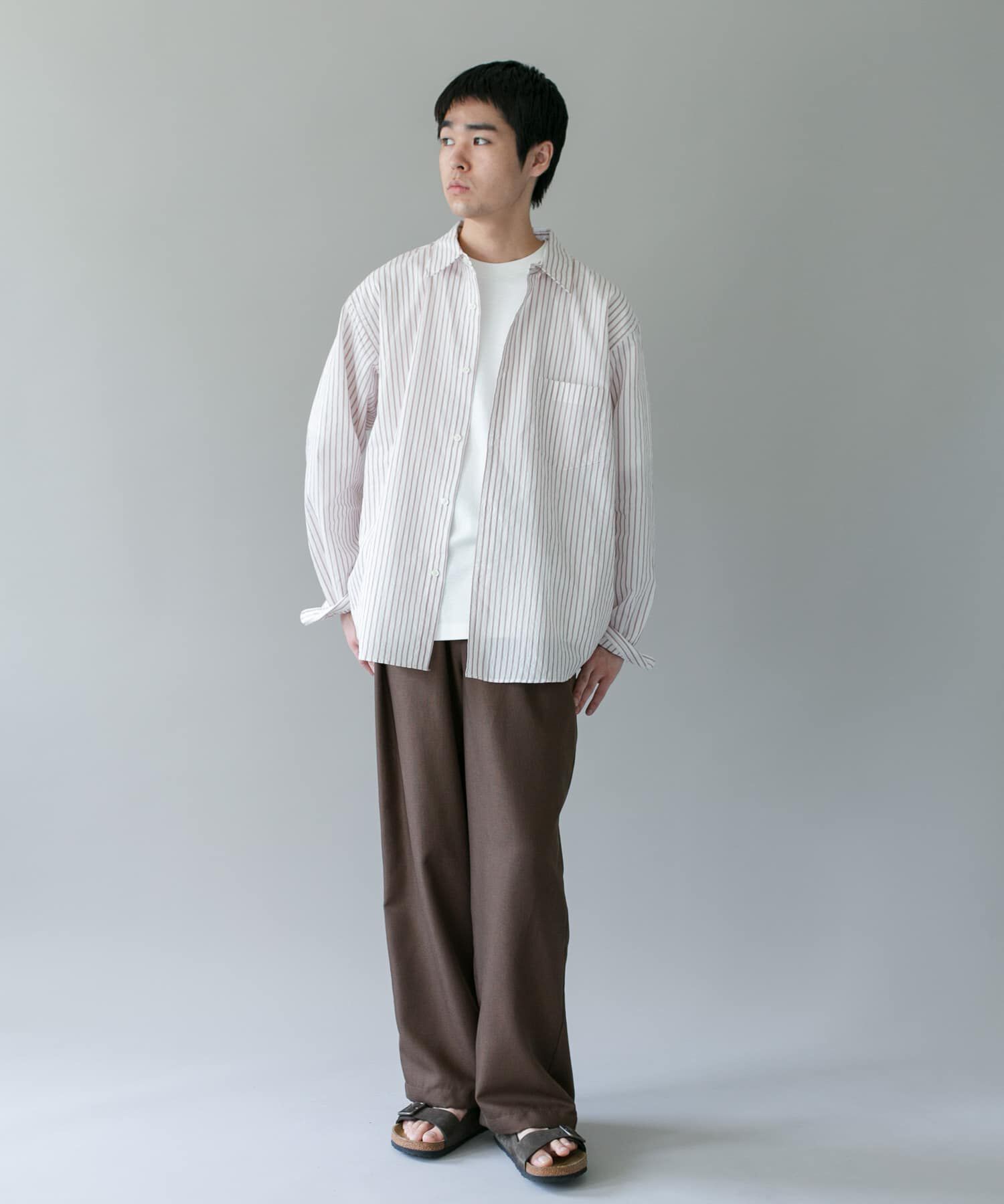 URBAN RESEARCH DOORS「ライトウェイトストライプレギュラーカラーシャツ 26AW」|シャツ・ブラウス|